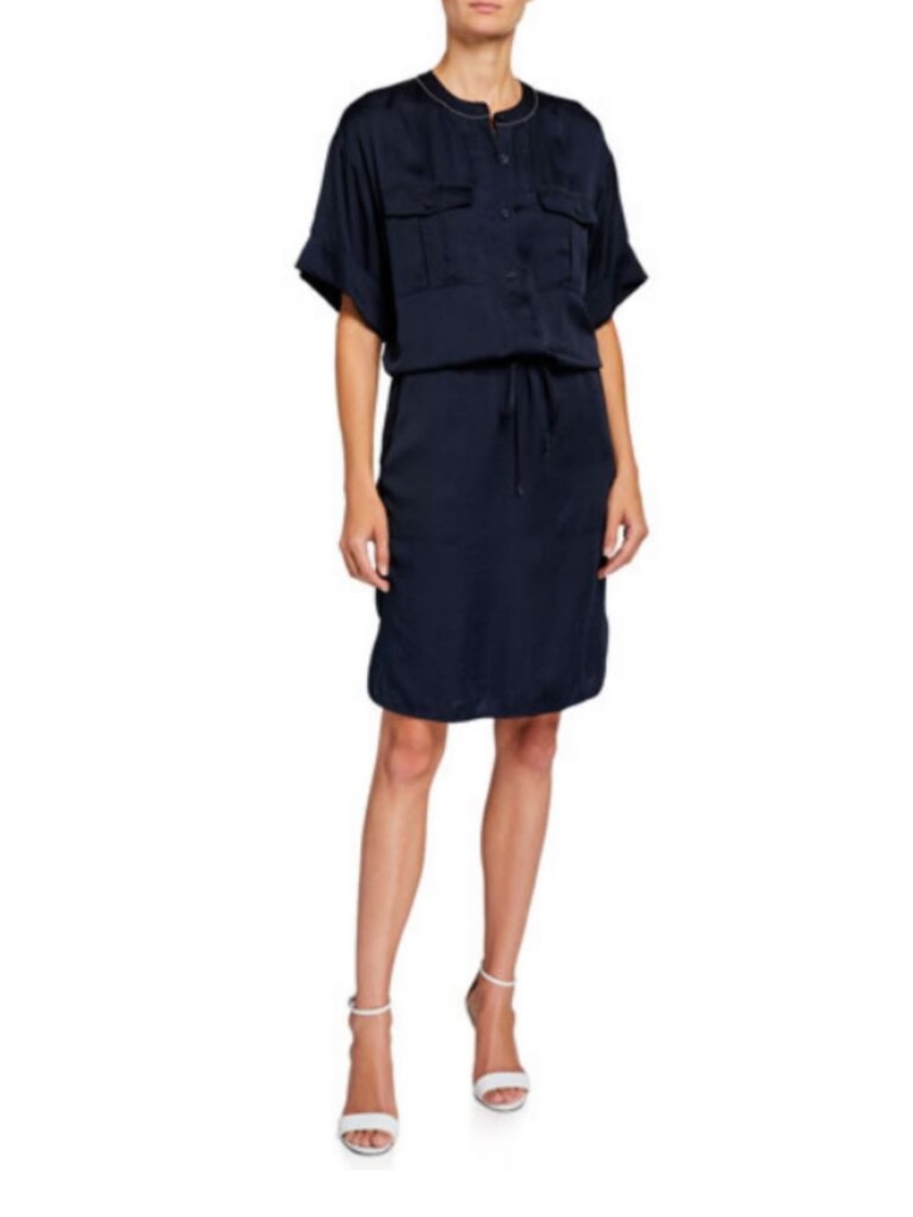 Lagayette 148 Benson Blue Crew Neck Shirt Dress size m